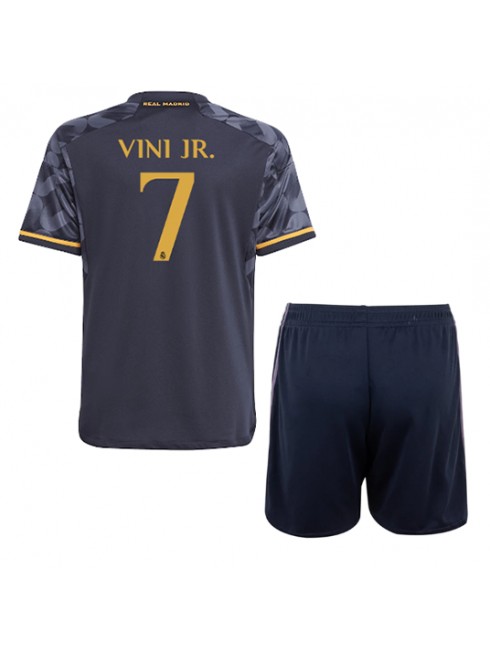 Billige Real Madrid Vinicius Junior #7 Bortedraktsett Barn 2023-24 Kortermet (+ Korte bukser)